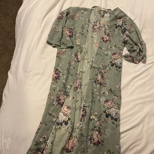 Light blue & floral cardigan